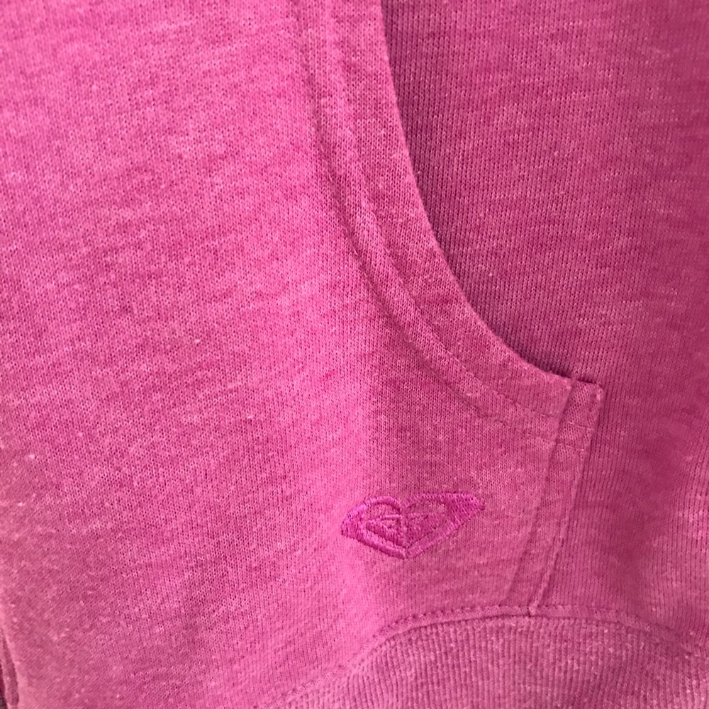 SOLD Roxy pink and black heart zip up hoodie - Picture 3 of 5